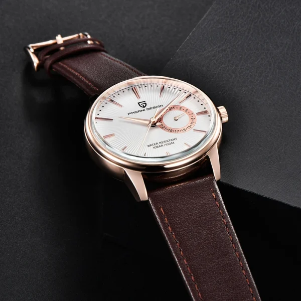 1908 Date Vintage Automatic Stainless Steel Leather  40mm - Image 3