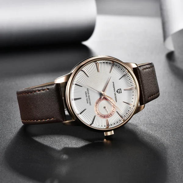 1908 Date Vintage Automatic Stainless Steel Leather  40mm - Image 2
