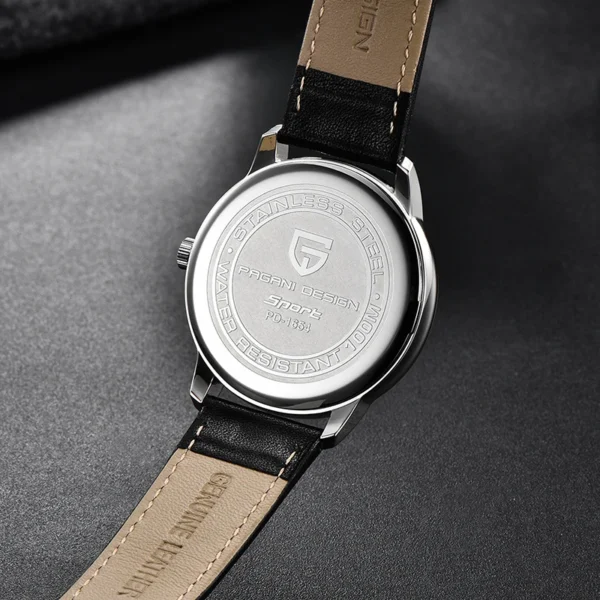 1908 Date Vintage Automatic Stainless Steel Leather  40mm - Image 4