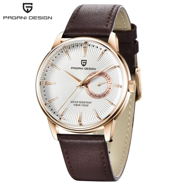 1908 Date Vintage Automatic Stainless Steel Leather  40mm
