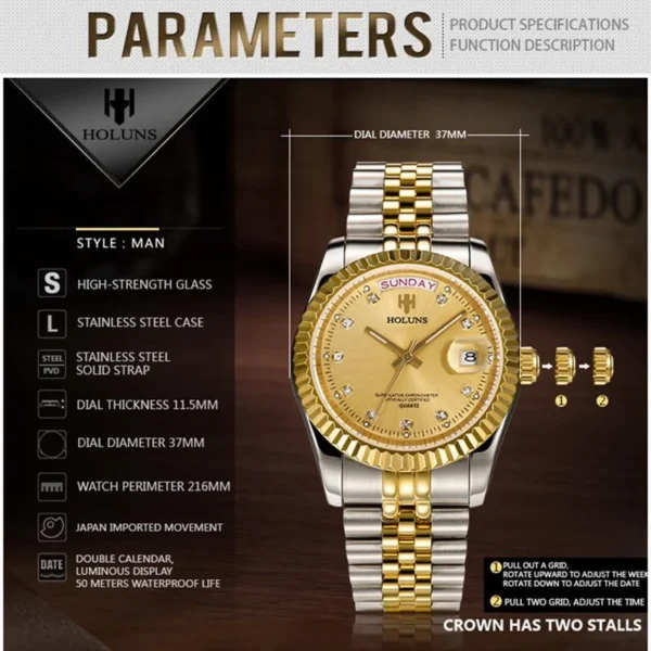 Day-Date Gold & Stainless Steel Quartz - Image 2