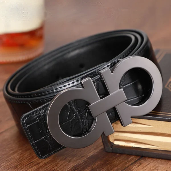 Ferra buckle Crocodile leather belt - Image 3