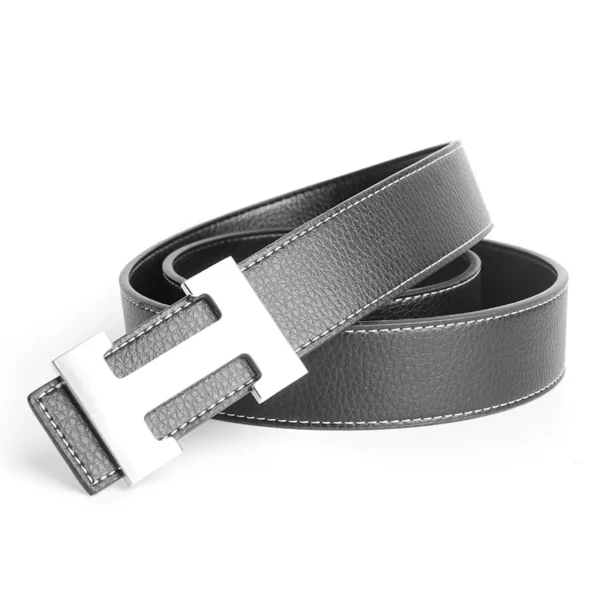 H Buckle Leather Belt - Image 4