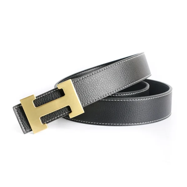 H Buckle Leather Belt - Image 3