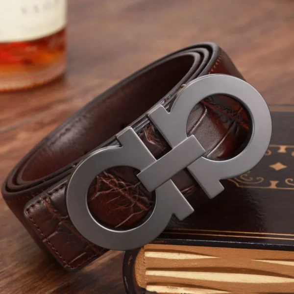 Ferra buckle Crocodile leather belt - Image 6