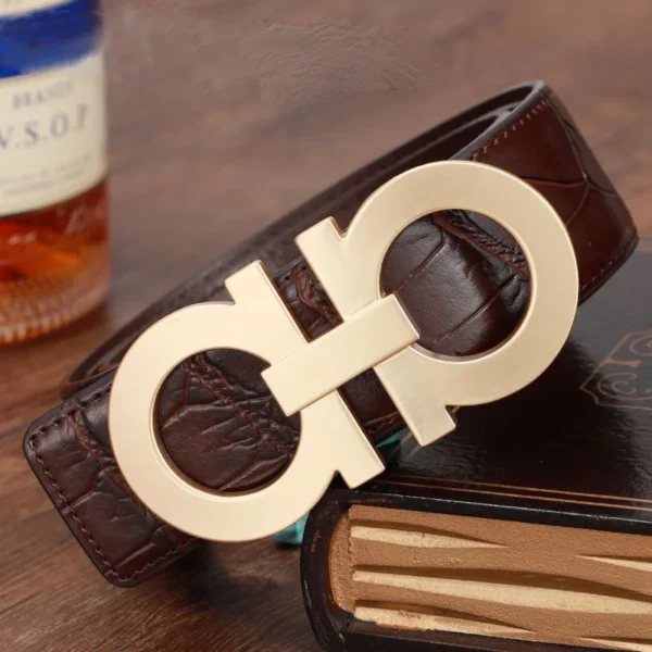 Ferra buckle Crocodile leather belt - Image 4