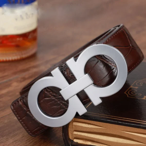 Ferra buckle Crocodile leather belt - Image 5